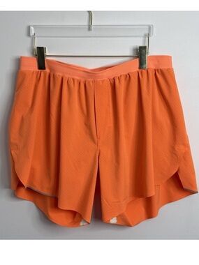Lululemon Fast Free Short 5” Airflow Men’s Size XXL Neon Orange Gym Running RARE